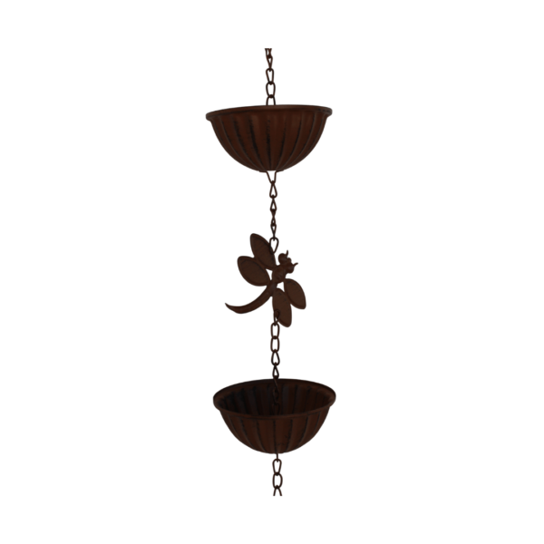Dragonfly Rain Chain - Rust (Due Aug)