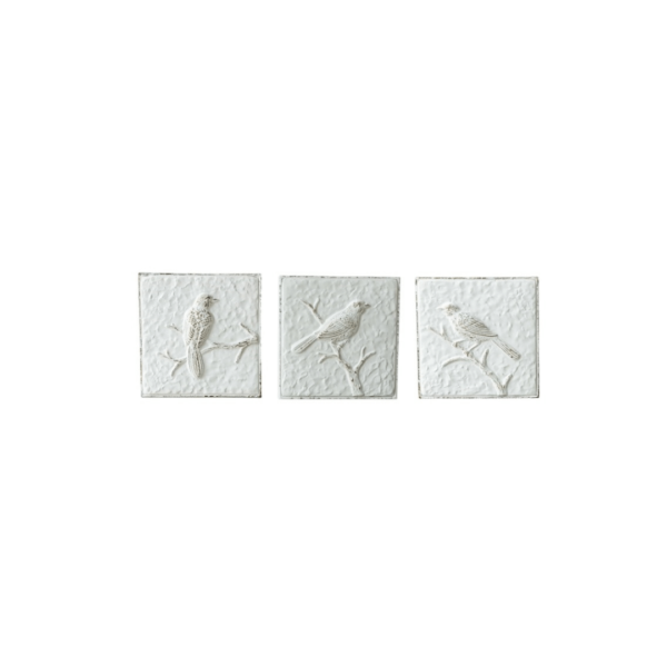 Birds On Branch Metal Wall Art (Set of 3)