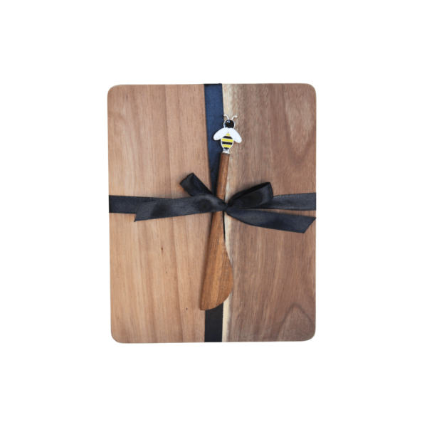 Acacia Cheeseboard w Bee Spreader (Due Aug)