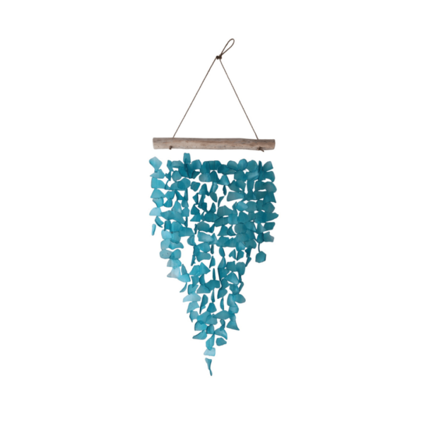 Seaglass & Driftwood Mobile/Chime - Aqua