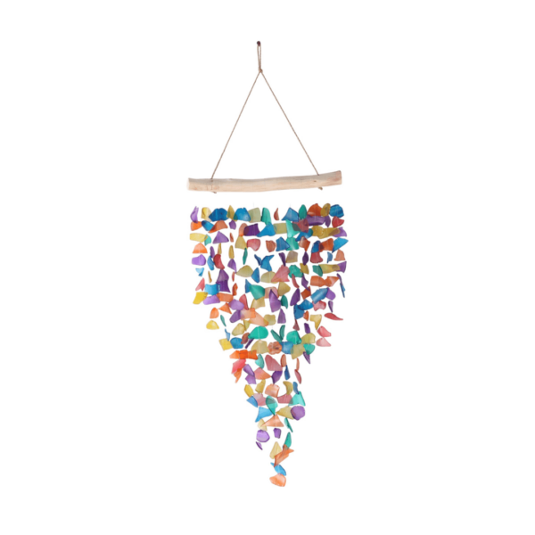 Seaglass & Driftwood Mobile/Chime - Rainbow