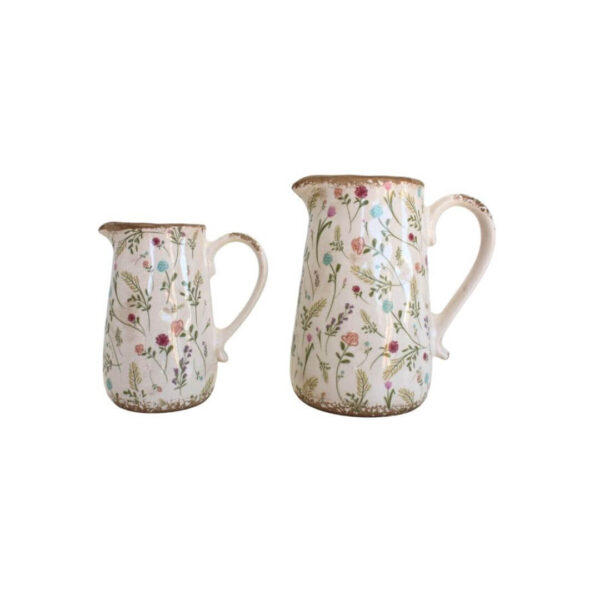 Flower Bird Pitcher Jugs (Due Aug)